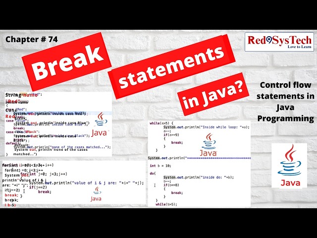 Learn Java Break Statement | Syntax, Examples & Interview Questions  | Red9SysTech