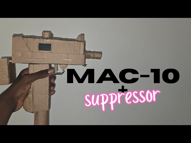 I MADE A WORKING CARDBOARD MAC 10 + SUPRESSOR!🇺🇸