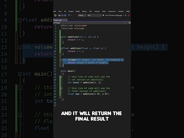Here's An Example Of Overloaded Functions In C++ Programming! #shorts