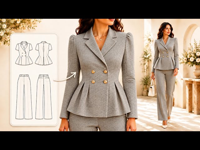 Easy Luxury Coat Pattern Making 🔥 | Draft English Collar & Draped Sleeves | Part 1