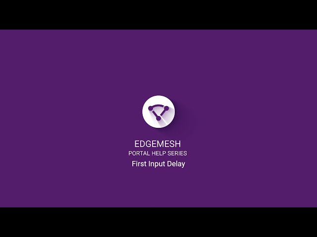 Edgemesh Portal Help Series: First Input Delay