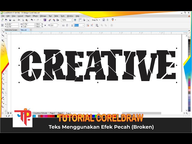 Tutorial Coreldraw : Membuat Teks dengan Efek Pecah (Broken)