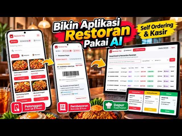 Membuat Aplikasi Restoran dari Nol Pakai AI | Self Ordering & Kasir PHP MYSQL