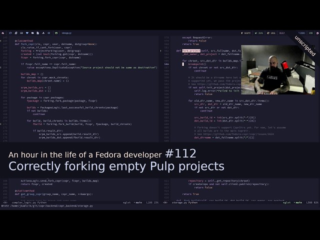 An hour in the life of a Fedora developer #112
