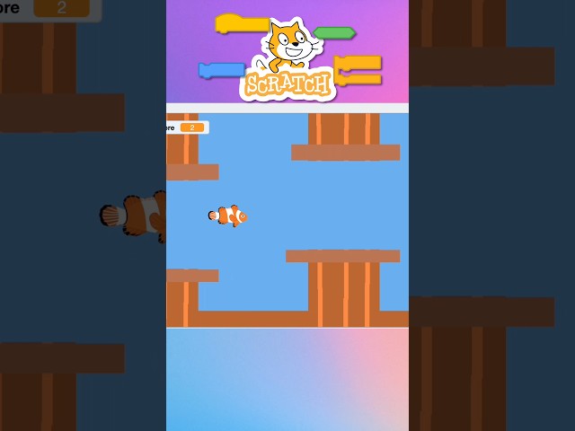 How to Make a Flappy Fish game in Scratch #games #scratch #coding