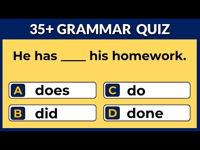 English Grammar Quiz | 35+ English Grammar Questions #challenge 1