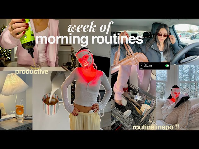 week of MORNING ROUTINES🌱 | healthy habits, a.m workouts + productivity