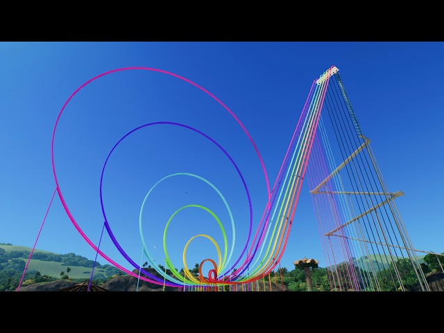 Big vs Small Loop Mat Flume Water Slides - Planet Coaster 2