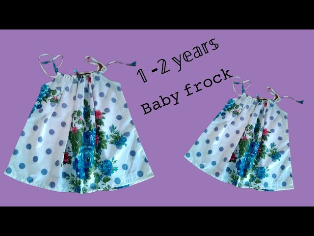1 - 2 years baby frock cutting and stitching 