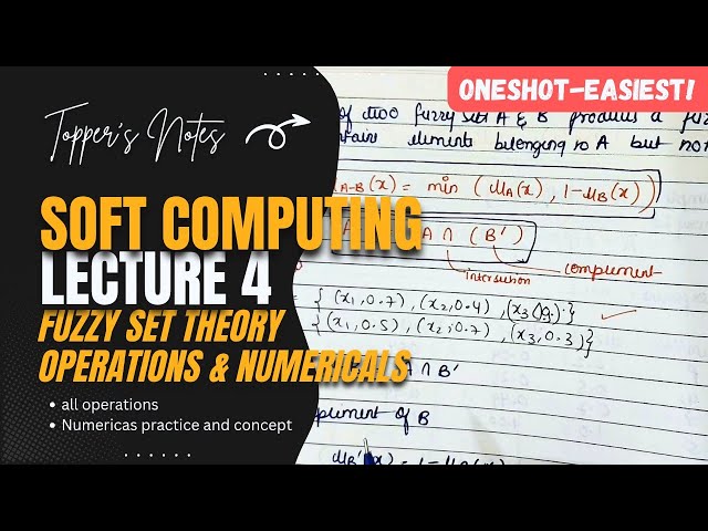 Soft Computing -04 | Fuzzy Set Theory Complete | operations & Numericals | B.Tech | M.tech - Oneshot