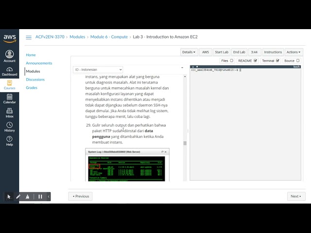 AWS Academy : Lab 3 Introduction to Amazon EC2