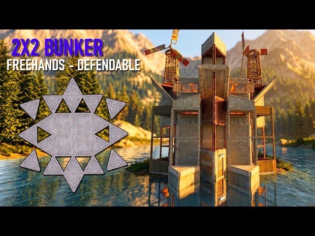 Rust 2x2 BUNKER Base Design - Freehands, Bunker & Defendable