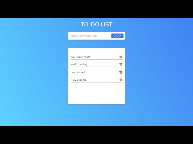 JavaScript Tutorial TO-DO List App