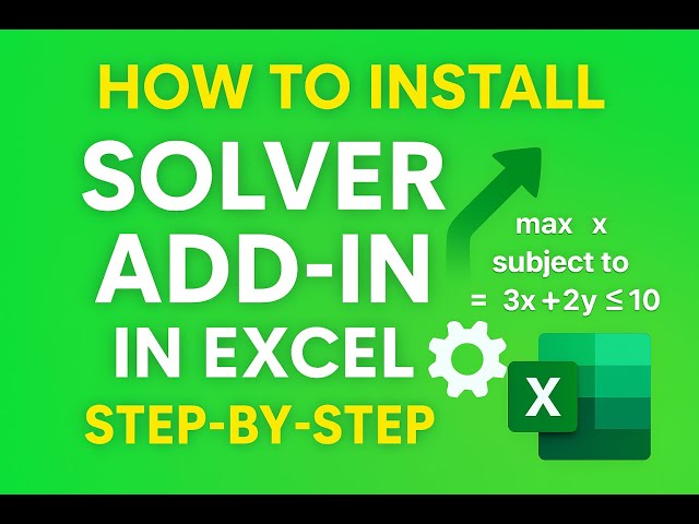 How to Add Solver Add-in in Excel