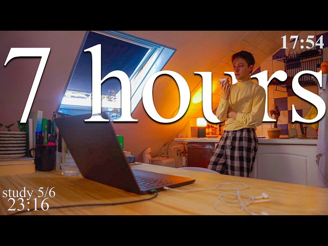 LIVE | 7-HOUR study with me in Paris📚⛈️ rain sounds & pomodoro timer 60 & 10