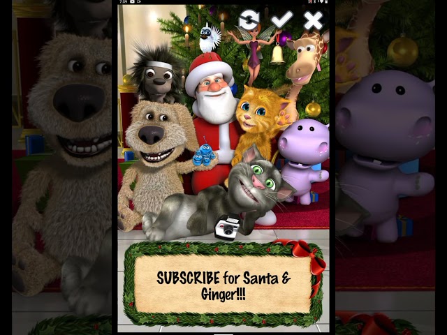 Talking Santa Meets Ginger photos #viral #talkingtom #funny #nostalgia #memes #games #talkingginger