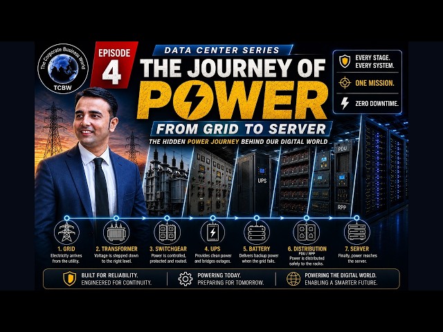 How Electricity Reaches a Data Center Server ⚡ | The Hidden Power Journey #aiinfrastructure #power