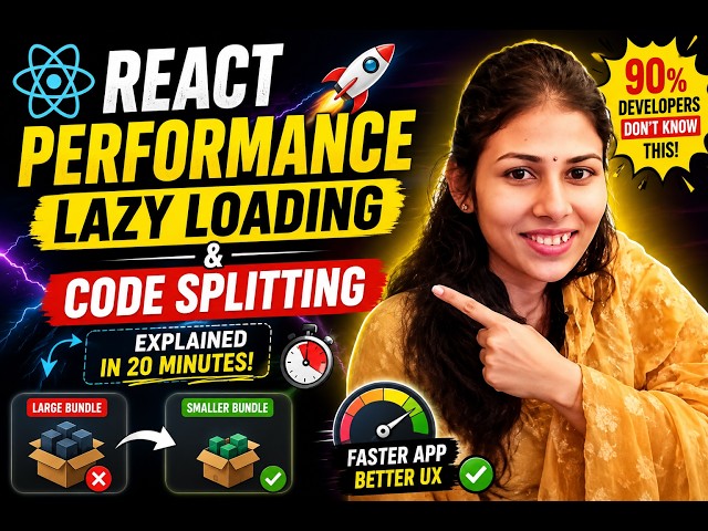 React Lazy Loading & Code Splitting Explained in 20 Minutes ⚡ Improve App Performance