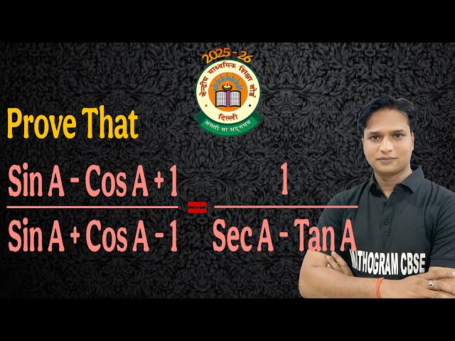Prove that Sin A - Cos A + 1 upon Sin A + Cos A - 1  is equal to 1 upon Sec A - Tan A 