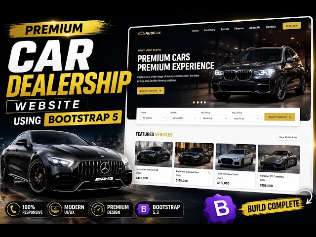 Premium Car Dealership Website Using Bootstrap 5 | Responsive Luxury Auto Dealer Template 2026