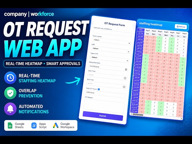 Google Apps Script Workforce Management Web App | OT Request Portal Demo