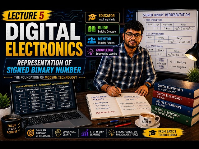 Digital Electronics Lecture 5| Signed Binary Numbers | Sign-Magnitude, 1's & 2's Complement
