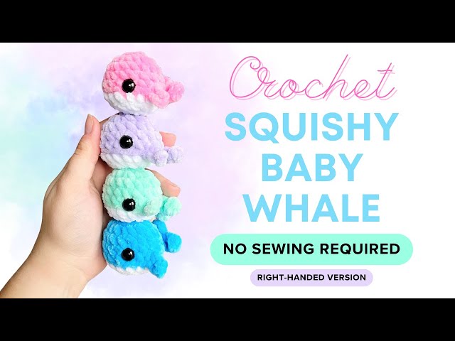 BEGINNER FRIENDLY - Crochet Baby Whale tutorial *NO SEWING REQUIRED* (step by step) RIGHT-HANDED