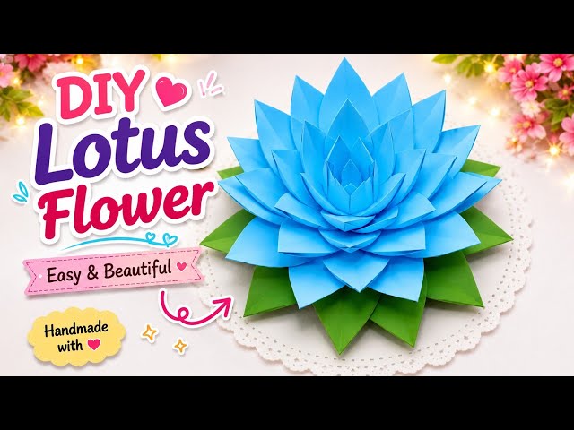 diy paper lutos flower 🪷 How to Make Beautiful Paper Lotus at Home