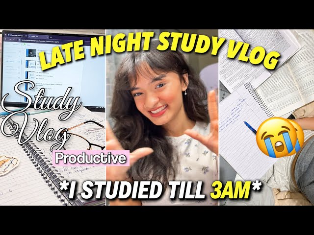 I STUDIED TILL 3 AM 😭📚 Late night study vlog | CBSE class 12 student