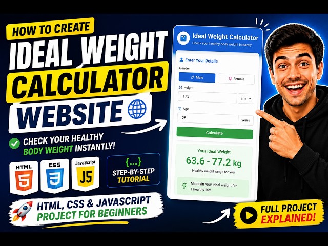 💻 Create an Ideal Weight Calculator with HTML, CSS & JavaScript
