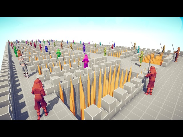 Battle Royale on the Spike Holes Map | Totally Accurate Battle Simulator TABS