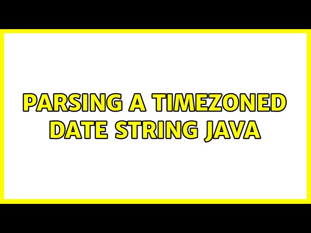Parsing a timezoned Date string java