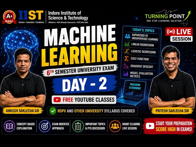 DAY 2 | Machine Learning | Semester Exam | Free YouTube Series | Complete Course | RGPV and others
