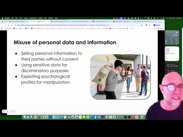 Ethical issues when handing and using data: VCE Computing