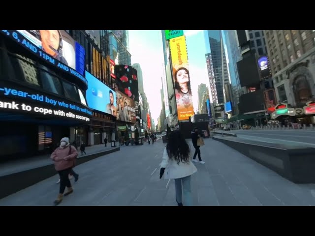 VR 3D Travel: Walking through Times Square in New York City, USA (MUST SEE)
