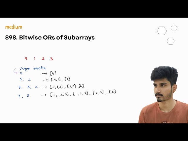 🔍 898. Bitwise ORs of Subarrays | HashSet | Java explanation