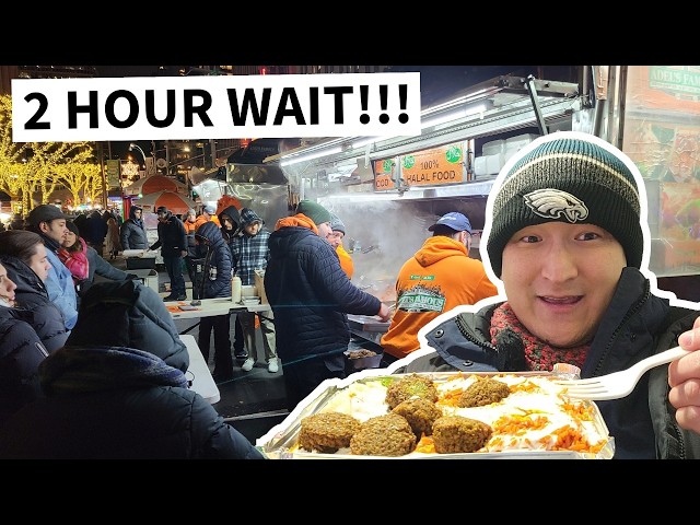 Is NYC's Most HYPED Street Cart Worth a 2 HOUR WAIT? Trying ADEL's!