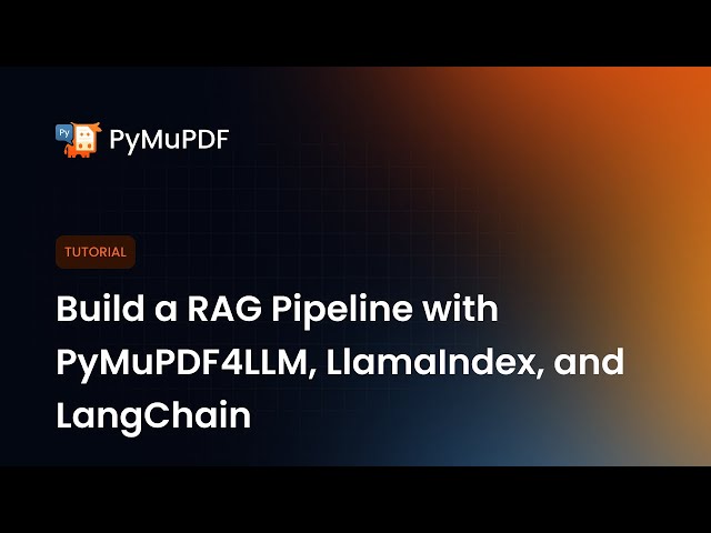 Build a RAG Pipeline with PyMuPDF4LLM, LlamaIndex, and LangChain | PDF Chatbot Tutorial