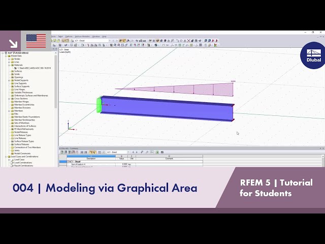 RFEM 5 Tutorial for Students | 004 Modeling via Graphical Area