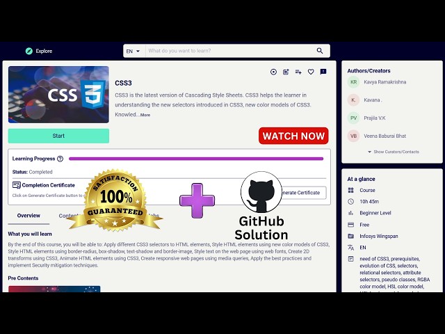 Infosys Springboard Internship 7.0: CSS3 Certification Questions SOLVED! 🚀 Get Your Certificate Now