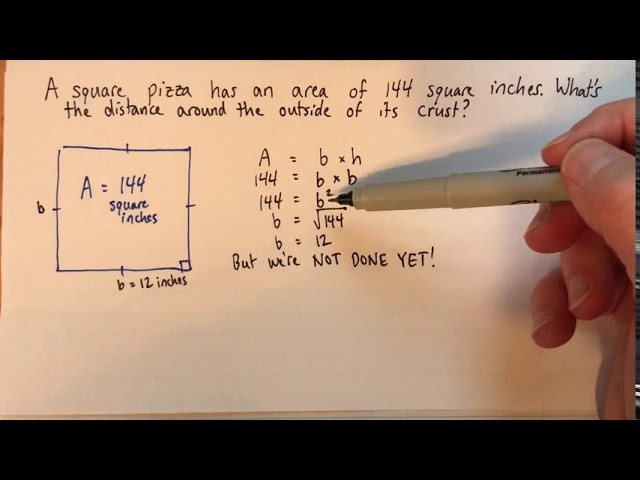 How to find the perimeter of a square if you know its area