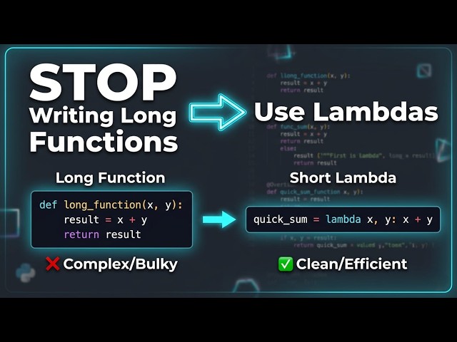 STOP Writing Long Functions - Use Lambdas Instead !