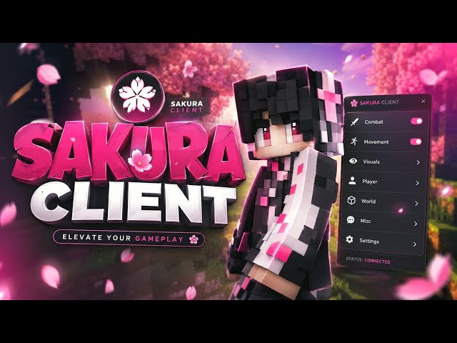 Sakura Client - Best FREE Minecraft Hacked Client For Java (1.8.9 - 1.21.11+)