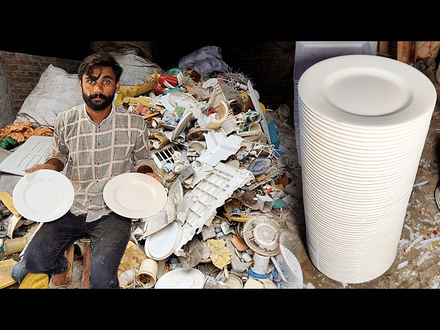 Incredible Plastic Waste Recycling Process to Make New Plastic Plates