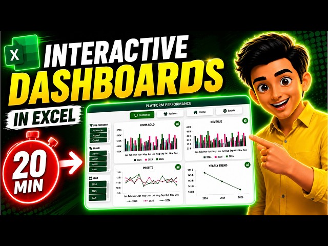 Professional Interactive Excel Dashboard with Slicers | Build in Under 20 Minutes