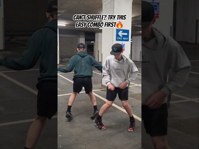 Can’t shuffle? Try this easy combo first🔥 #shuffledance #tutorial #easysteps #dance