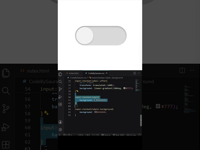 Dark & Light Mode Toggle 🌙☀️ | HTML CSS JavaScript #shorts #html #css #uidesign