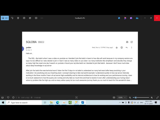 MS SQL DBA Training Batch Completion & Student Feedback | Join the Next Batch!"