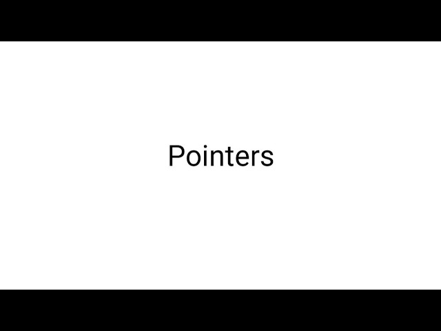 Pointers in C