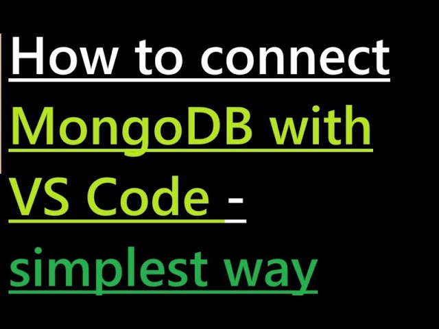 How to connect mongodb with vs code